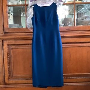 Sapphire blue sheath dress size 2 slit in back